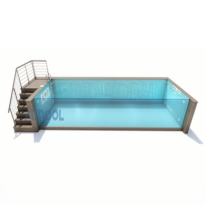 【AP-2000L-SERIES】freestanding container clear acrylic glass prefabricated swimming pool