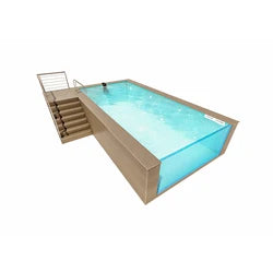 【AP-2000-SERIES】-Endless Pool Shipping Container Swimming Pool Piscinas Fibra De Vidrio Rectangulares Con Spa Complete Glass Pool Kit