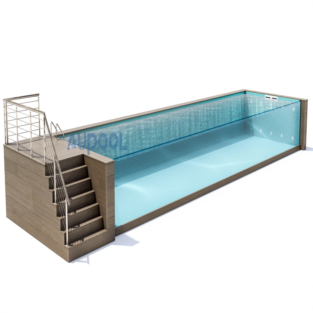 【AP-2000L-SERIES】freestanding container clear acrylic glass prefabricated swimming pool