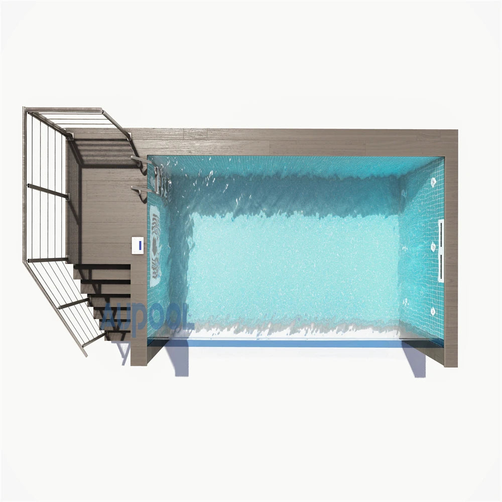 【AP-2000L-SERIES】freestanding container clear acrylic glass prefabricated swimming pool