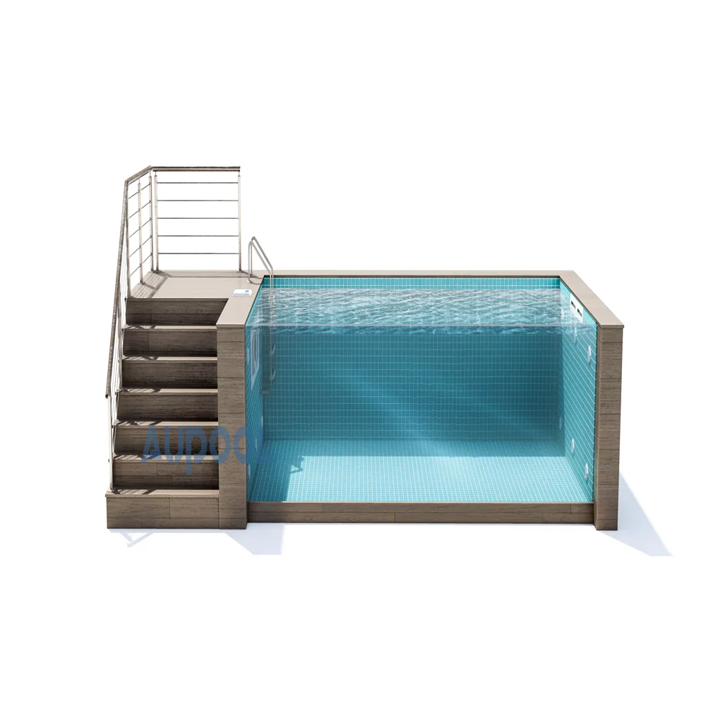 【AP-2000L-SERIES】freestanding container clear acrylic glass prefabricated swimming pool